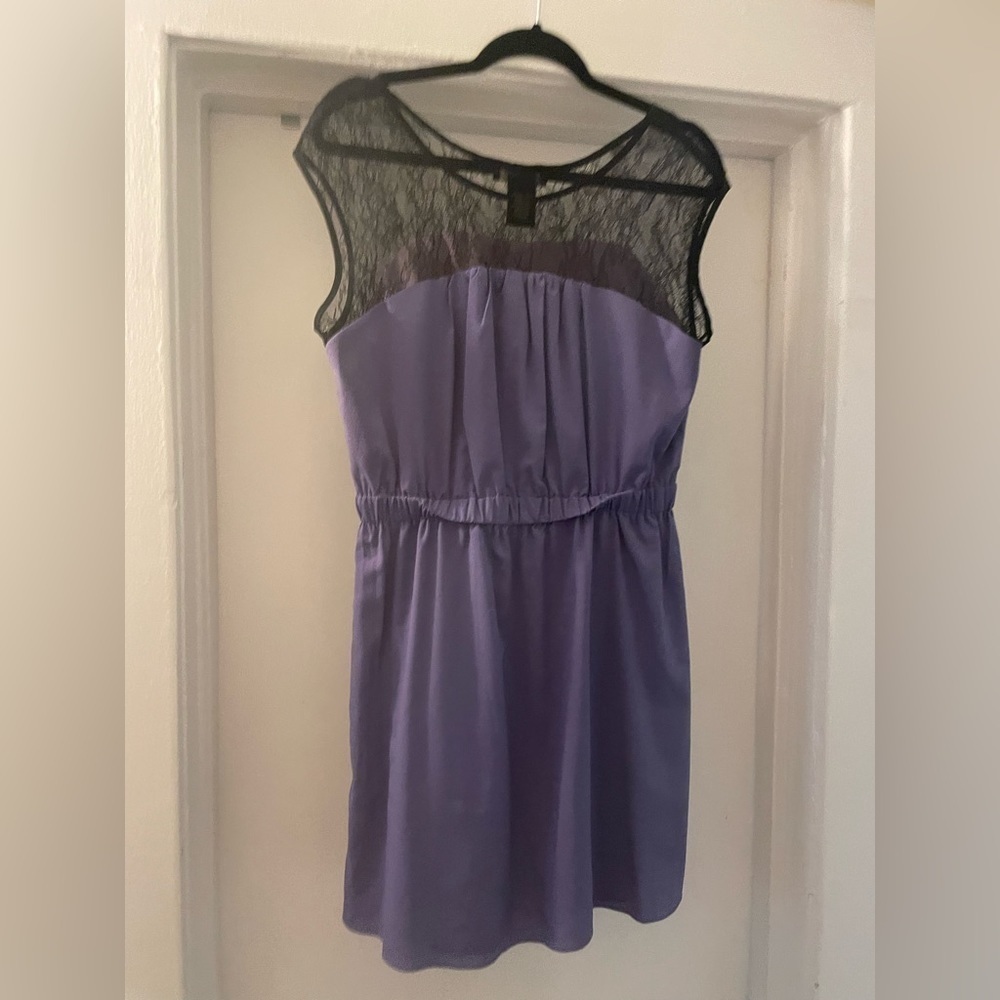 MM Couture by Miss Me Purple and black semi lace mini dress size Large